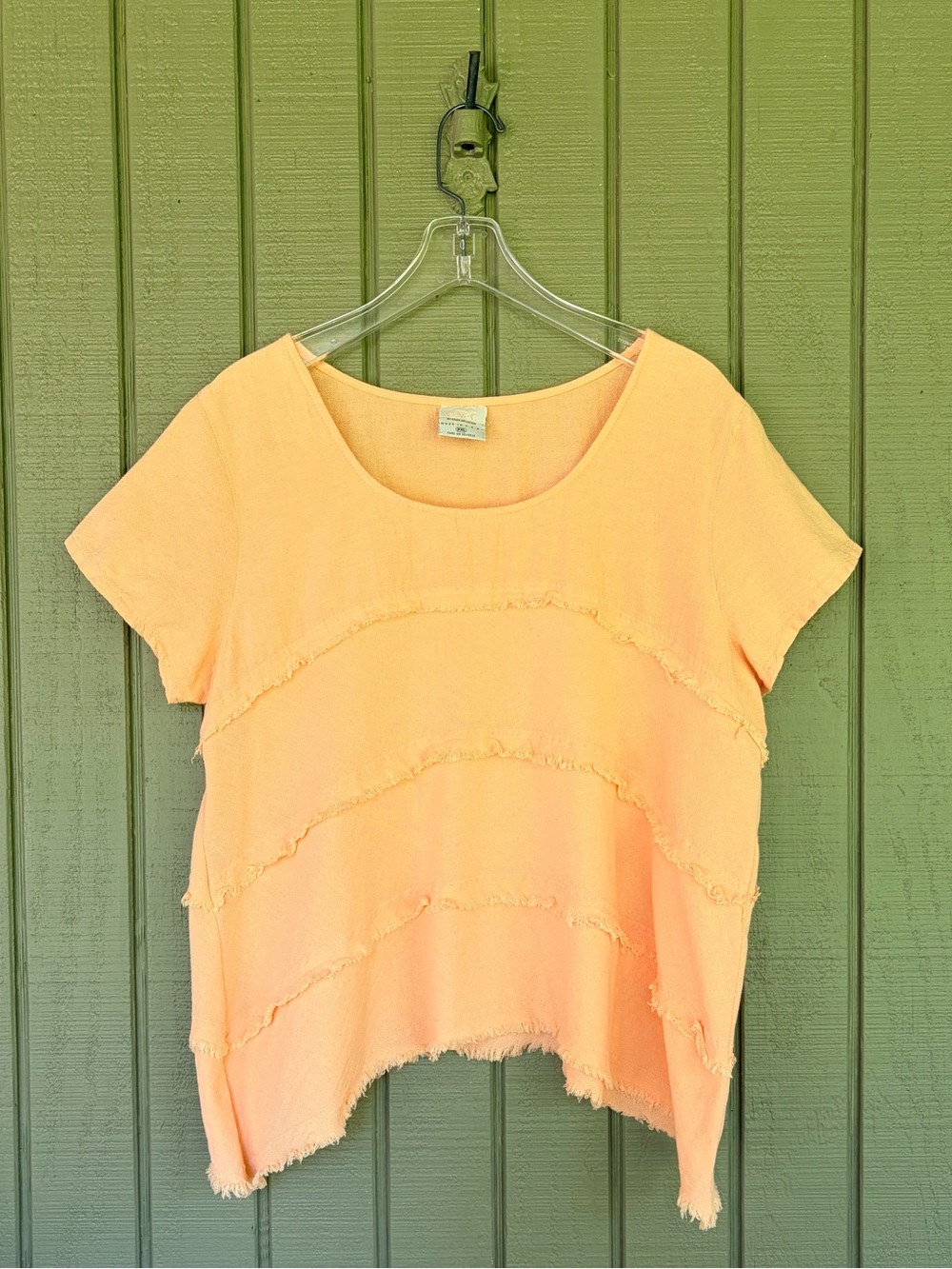 Color Me Cotton CMC Tiered Raw Edge Peach Top XXL